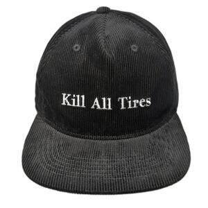 Kill All Tires Snapback 5 Panel Cap Black One Size Adjustable Corduroy Hoonigan